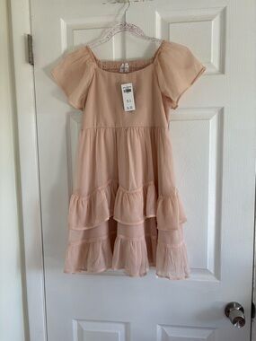 abercrombie kids Peach Ruffle Tiered Dress